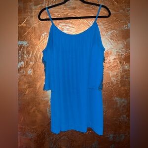 Beautiful Teal blue Dress with lace detailing on the sleeves